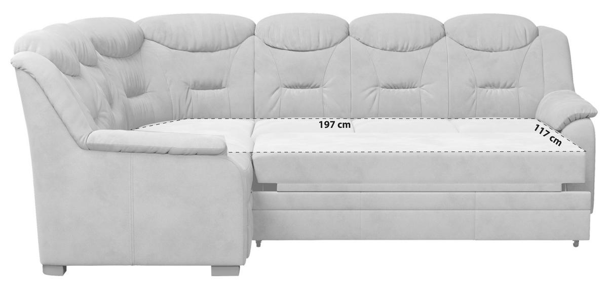 ECKSOFA Hellgrau Mikrofaser  - Hellgrau/Schwarz, Basics, Kunststoff/Textil (211/263cm) - MID.YOU