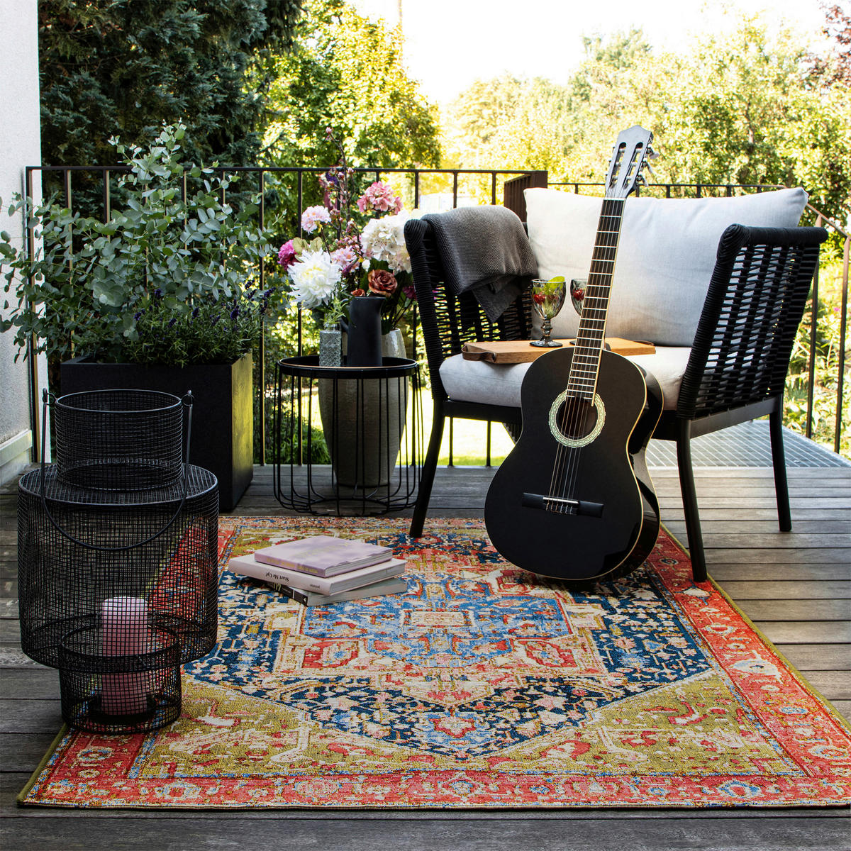 In- und Outdoorteppich 80/150 cm Multicolor, Rot  - Rot/Multicolor, Design, Textil (80/150cm) - Obsession