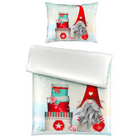 POSTELJINA SA DVA LICA Christmas Collection 140/200 cm saten plava, bela  - bela/plava, Osnovno, tekstil (140/200cm) - X-Mas