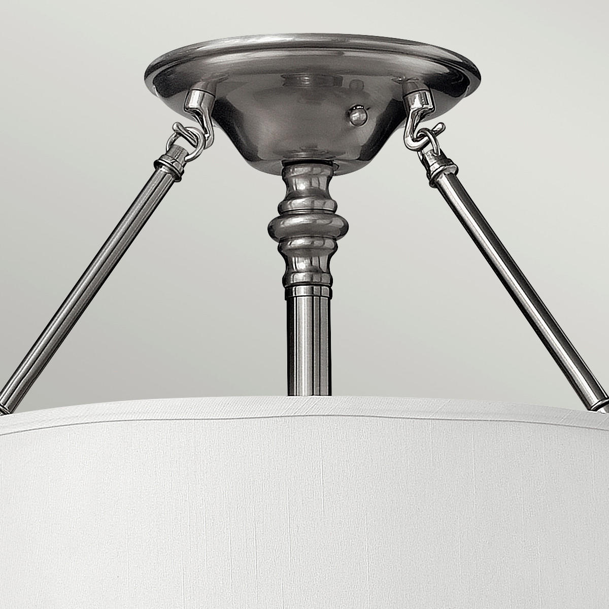DECKENLEUCHTE  40.6/38.1 cm    - Nickelfarben, Lifestyle, Glas/Textil (40.6/38.1cm) - Elstead Lighting
