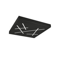 LED-DECKENLEUCHTE Snip 50/50/5 cm   - Schwarz, Design, Metall (50/50/5cm) - Trio Leuchten