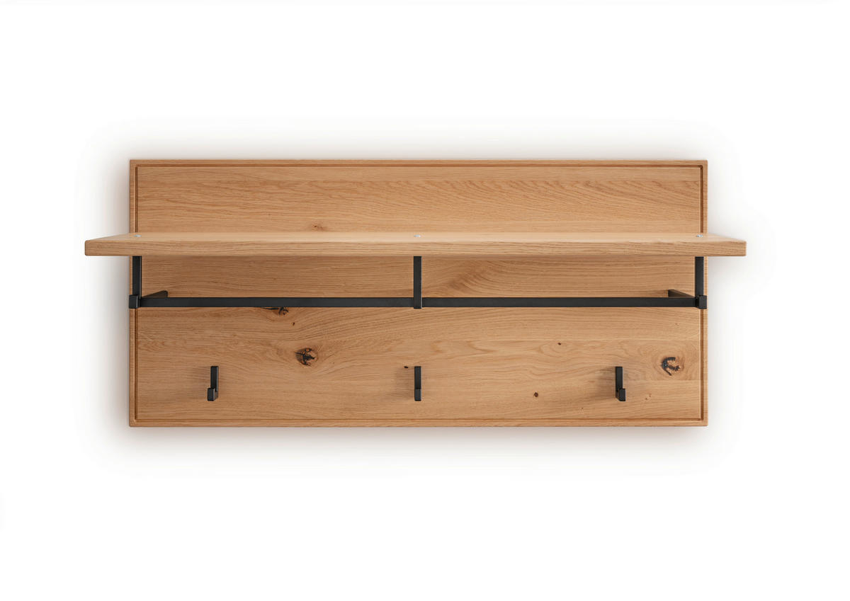 GARDEROBENPANEEL  in 80/37/36 cm  - Wildeiche, Natur, Holz/Metall (80/37/36cm) - Linea Natura