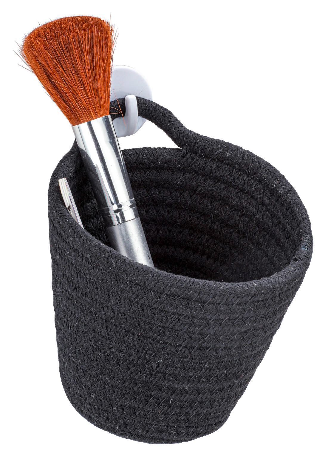 KORB  - Schwarz, Basics, Kunststoff/Textil (12,5/12/14,5cm) - Wenko