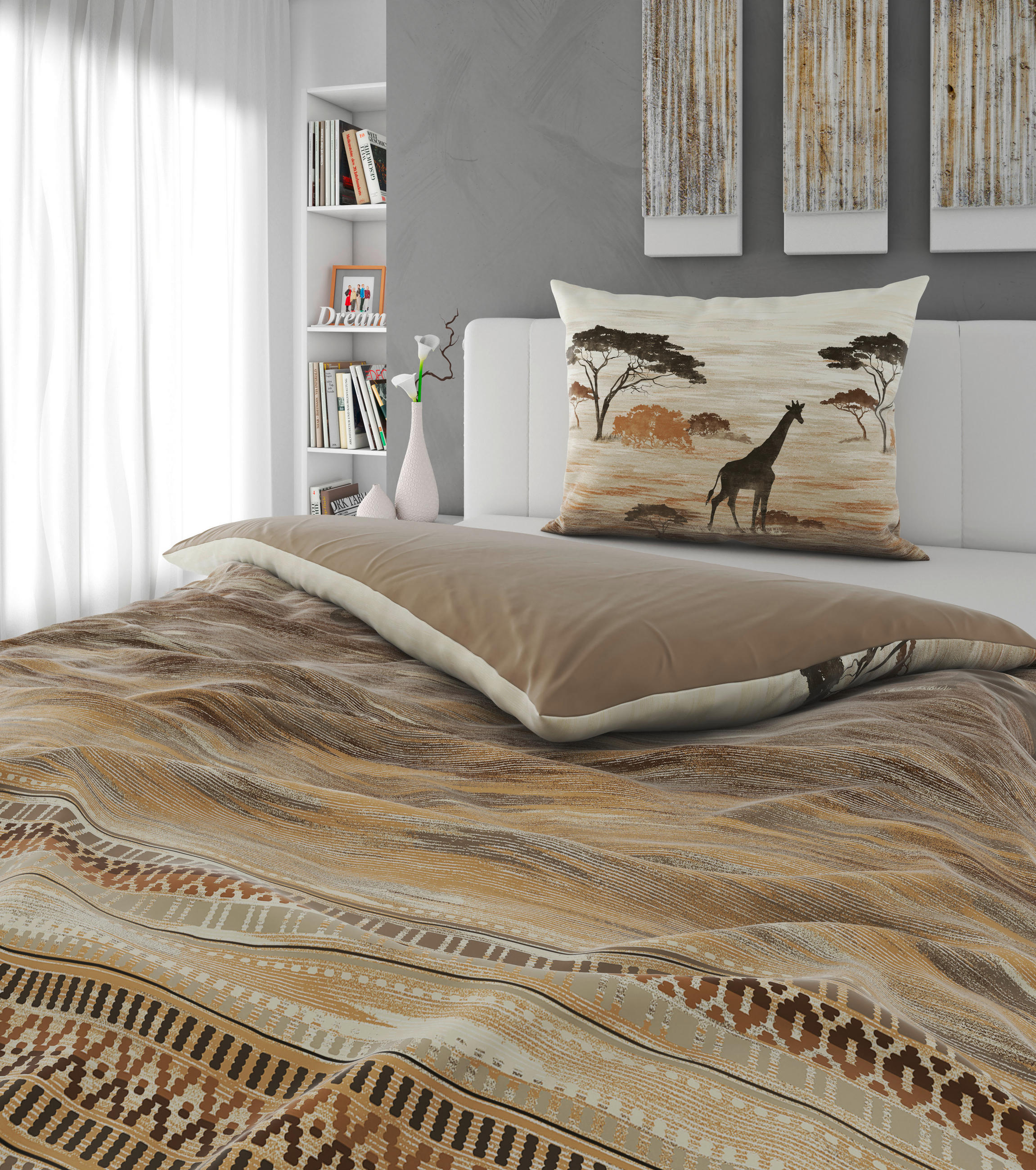 POSTELJINA SA DVA LICA 140/200 cm saten sivobraon  - sivobraon, tekstil (140/200cm) - Esposa