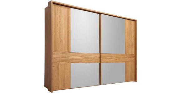 SCHWEBETÜRENSCHRANK  in Eichefarben  - Chromfarben/Eichefarben, KONVENTIONELL, Glas/Holz (300/217/67cm) - Dieter Knoll