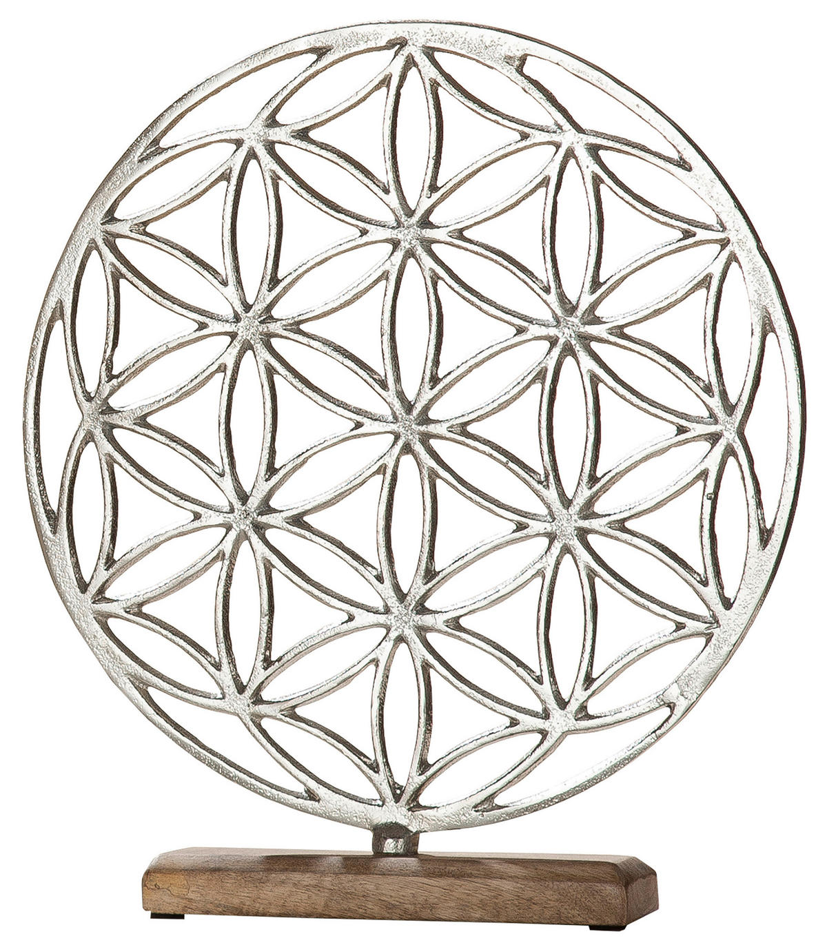 SKULPTUR - Hellbraun/Silberfarben, Basics, Holz/Metall (32/36/5cm)
