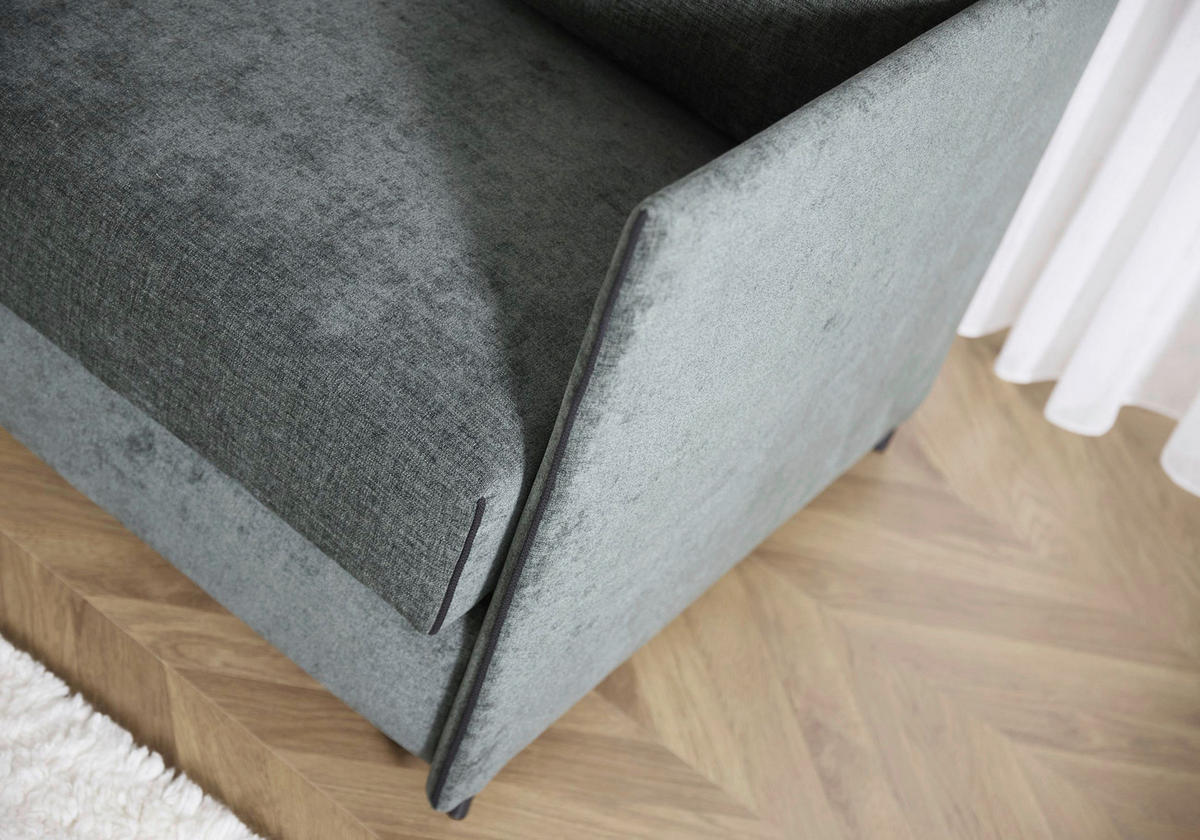 SCHLAFSOFA Flachgewebe Dunkelgrün  - Dunkelgrün/Schwarz, Design, Textil/Metall (150/80/90cm) - Innovation
