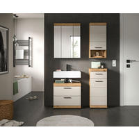 BADEZIMMER 4-teilig  in 97 cm  - Kaschmir/Schwarz, MODERN, Glas/Holzwerkstoff (97cm) - MID.YOU