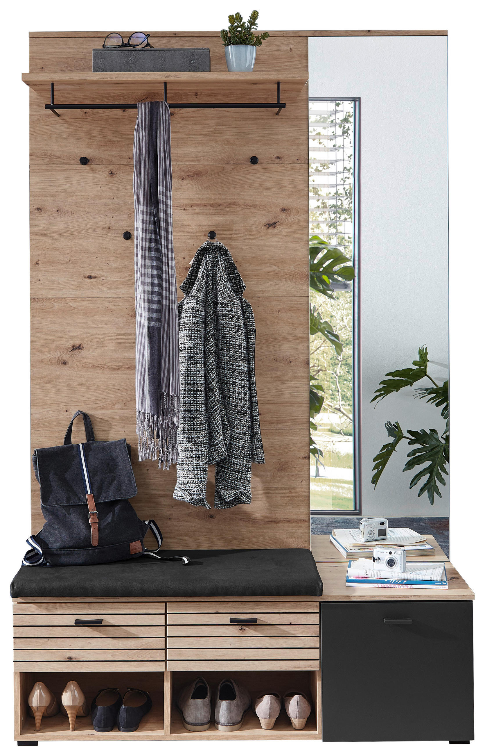 GARDEROBE 5-teilig  in 126/202/38 cm  - Eiche Artisan, Design, Holzwerkstoff (126/202/38cm) - Voleo