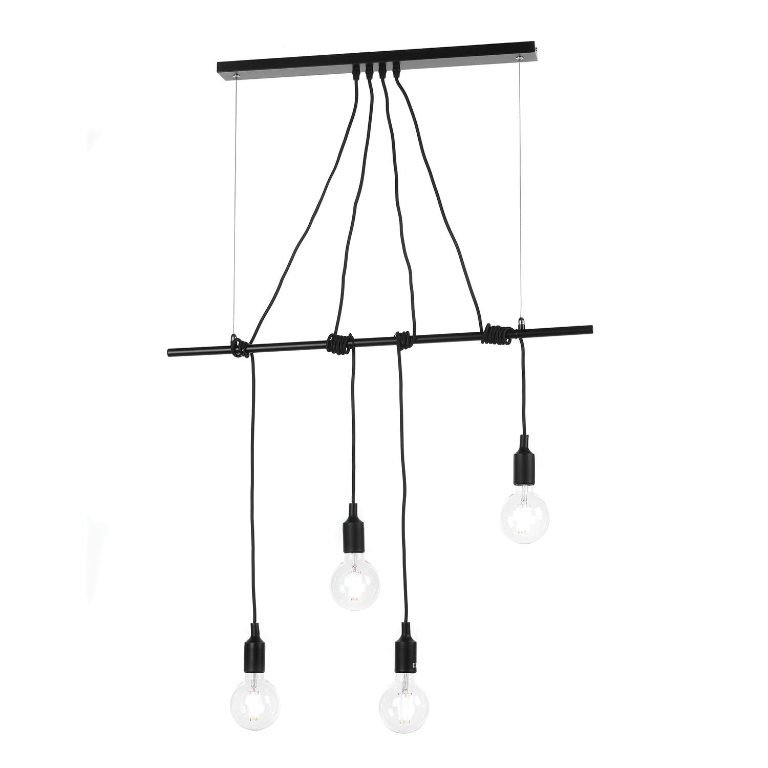 HÄNGELEUCHTE WIRE 80/20/90 cm   - Schwarz, Basics, Metall (80/20/90cm)