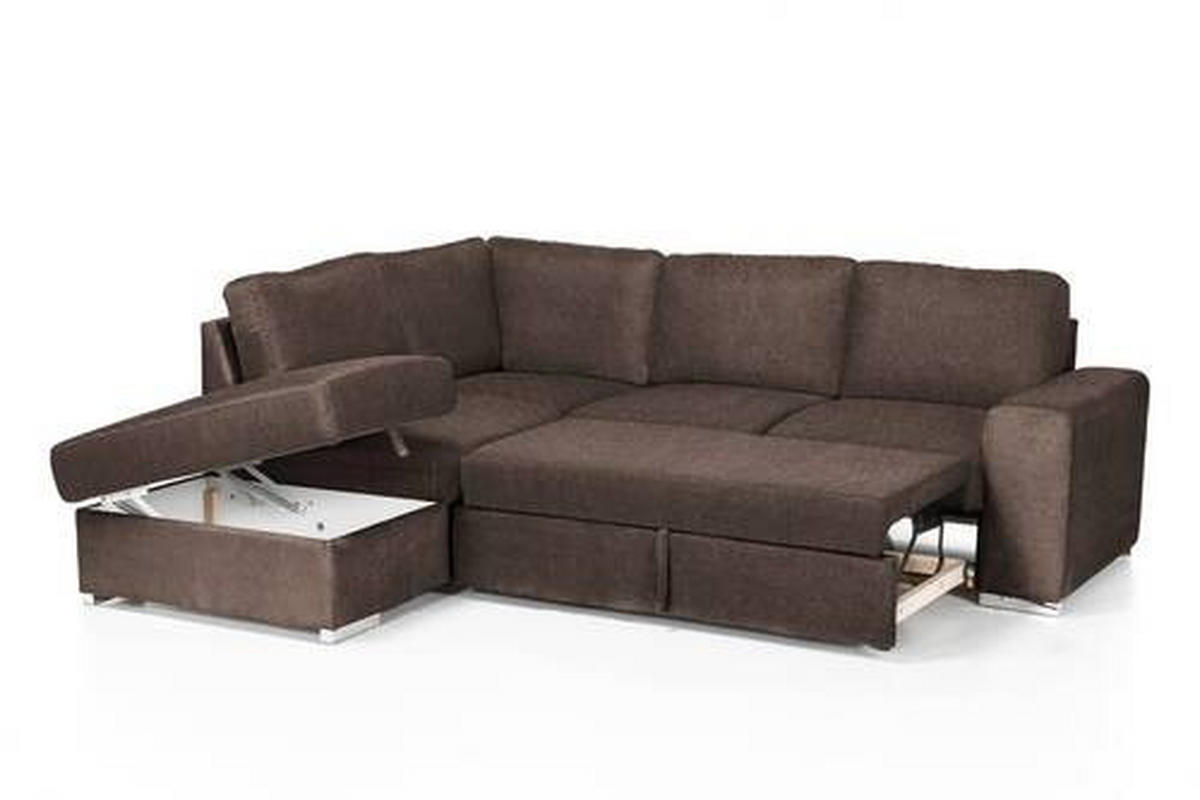 ECKSOFA in Mikrofaser Taupe  - Taupe/Chromfarben, Konventionell, Textil/Metall (213/248cm) - MID.YOU