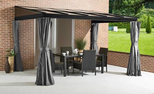 Thumbnail - Ambia Garden Terrassenüberdachung, Anthrazit, Metall, 363x240x240 cm, Sonnen- & Sichtschutz