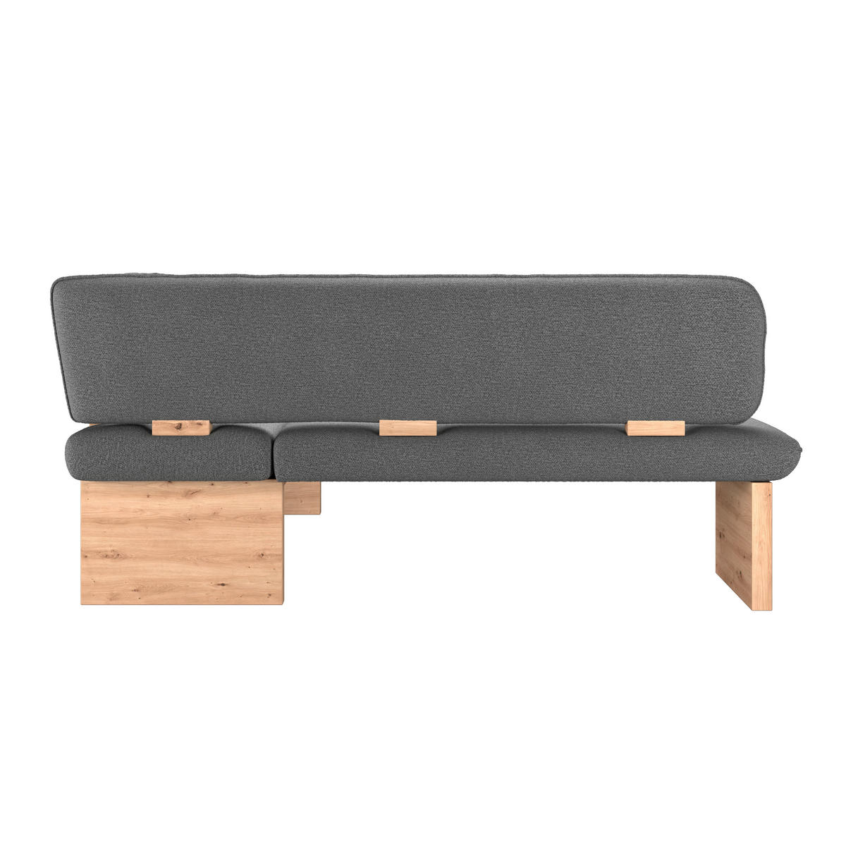 ECKBANK 192/170 cm Webstoff Anthrazit Eiche Sperrholz   - Eichefarben/Anthrazit, KONVENTIONELL, Holz/Textil (192/170cm) - Livetastic