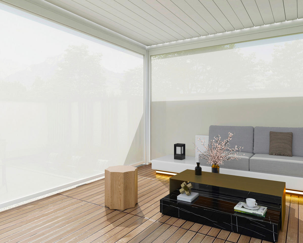 PERGOLA-ROLLO 360/235/10 cm   - Weiß, Basics, Textil/Metall (360/235/10cm) - Gardenson