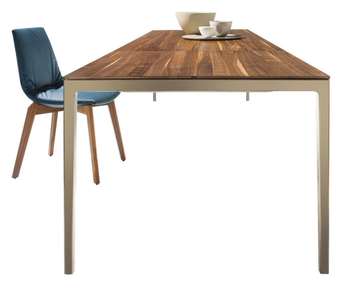 ESSTISCH in Holz, Metall 160(210)/100/75 cm  - Nussbaumfarben/Bronzefarben, Design, Holz/Metall (160(210)/100/75cm) - Team 7