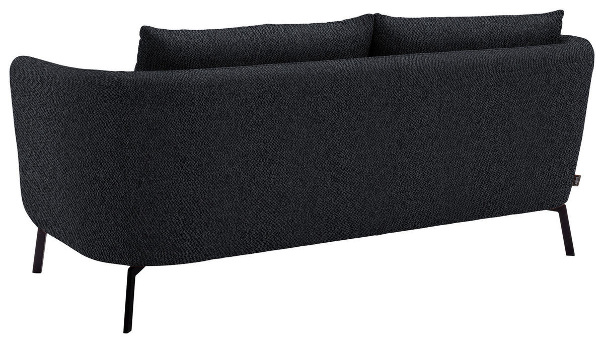 2,5-SITZER  in Flachgewebe Dunkelgrau  - Dunkelgrau/Schwarz, Design, Textil/Metall (190/71/91cm) - Schöner Wohnen