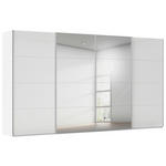 SCHWEBETÜRENSCHRANK 400/236/68 cm 4-türig Weiß, Weiß Hochglanz  - Weiß Hochglanz/Alufarben, Basics, Glas/Holzwerkstoff (400/236/68cm) - Novel