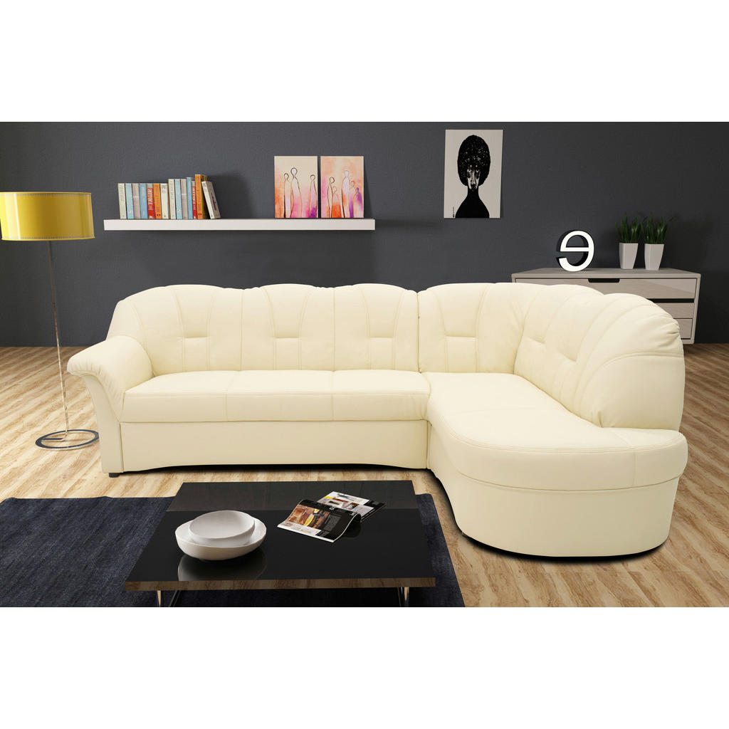 Thumbnail - Mid.you Ecksofa, Beige, Textil, Uni, 4-Sitzer, L-Form, 243x180 cm, Made in EU, FSC Mix, Stoffauswahl, Rücken echt, Wohnz...