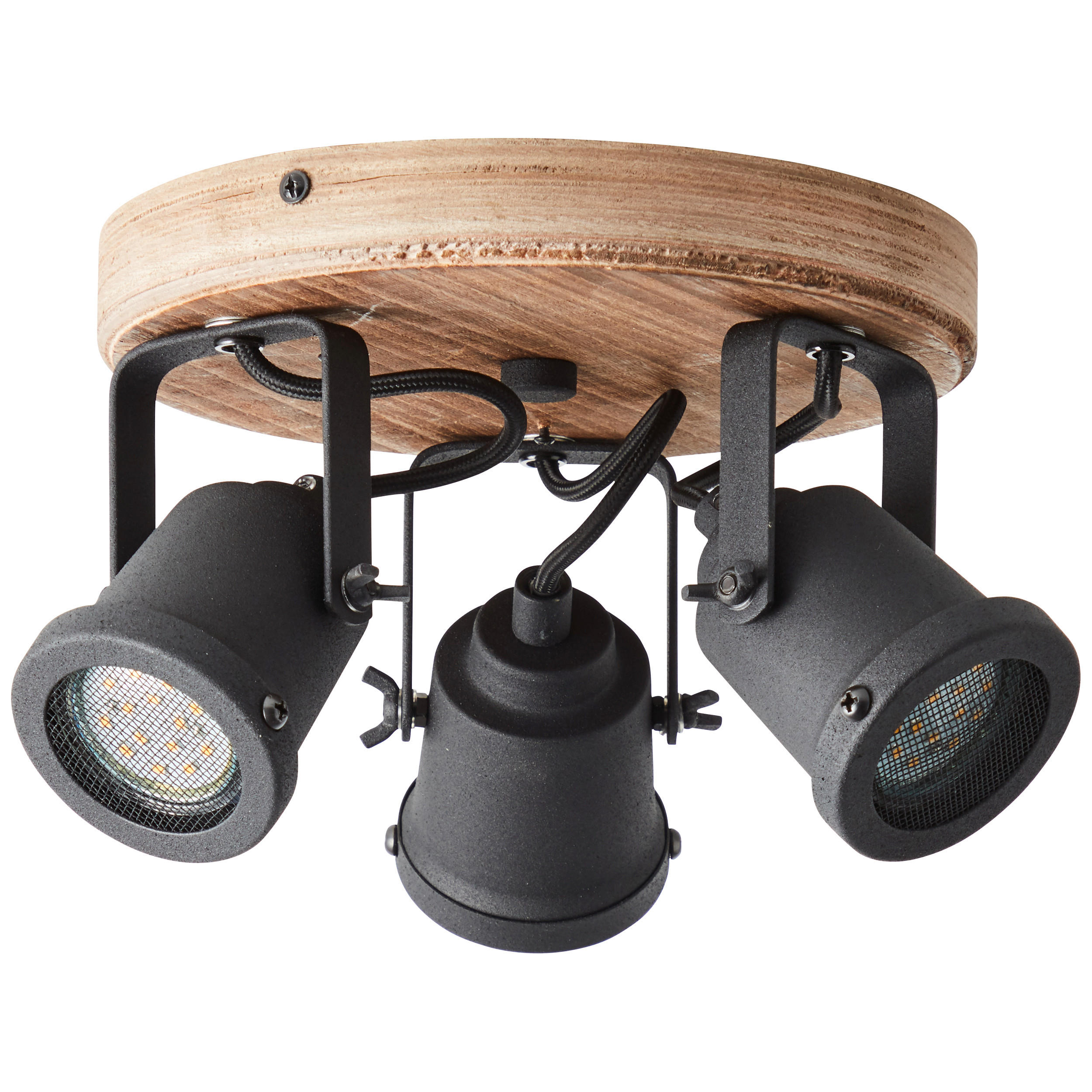 DECKENSTRAHLER - Schwarz/Braun, Konventionell, Holz/Metall (26/13cm) - Brilliant