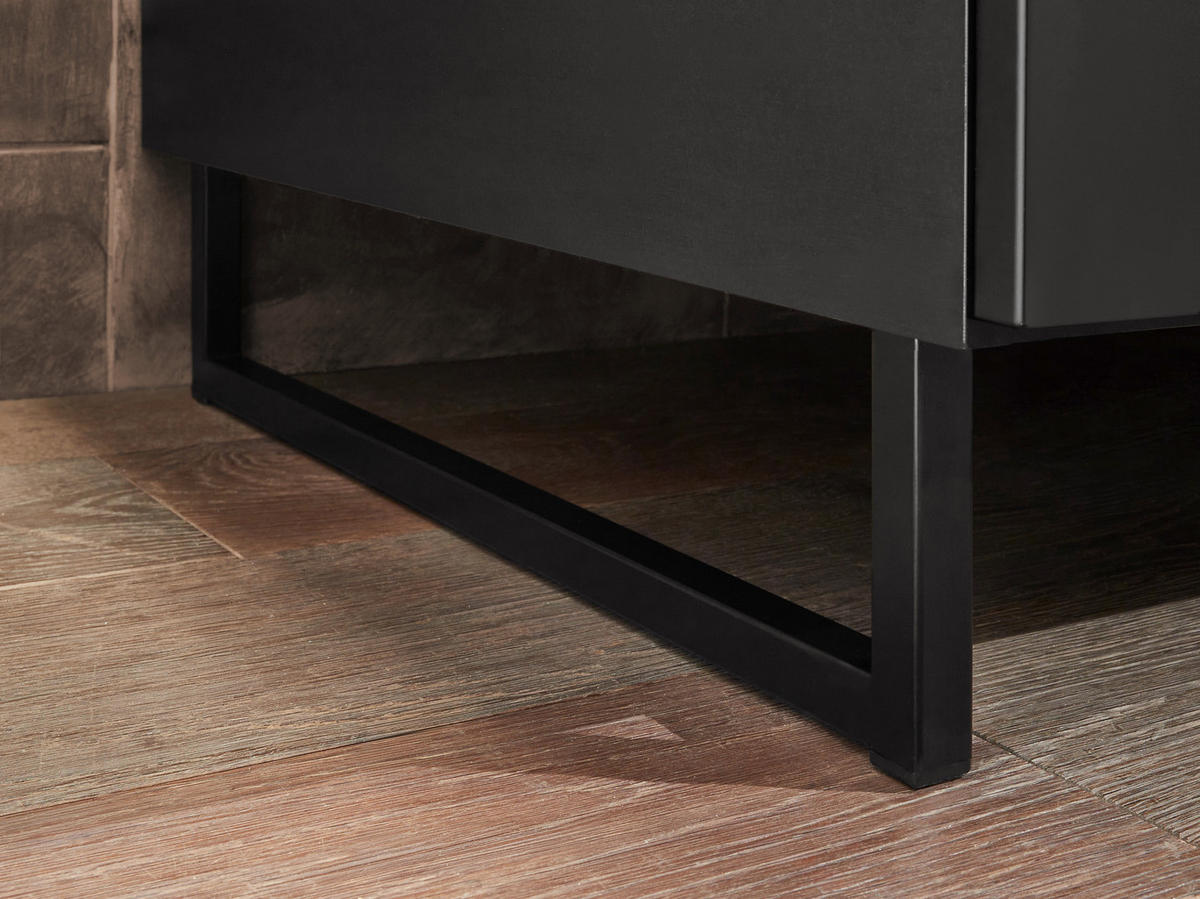 HIGHBOARD Mosel Weinschrank 120/200/58 cm  - Schwarz, KONVENTIONELL, Holzwerkstoff/Metall (120/200/58cm) - Carryhome