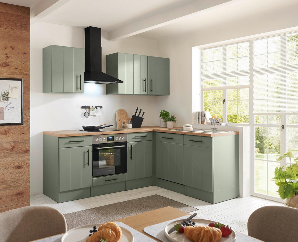 KÜCHENLEERBLOCK  220/172 cm  in Wildeiche, Schilfgrün  - Schilfgrün/Wildeiche, Trend, Holzwerkstoff/Metall (220/172cm) - Respekta