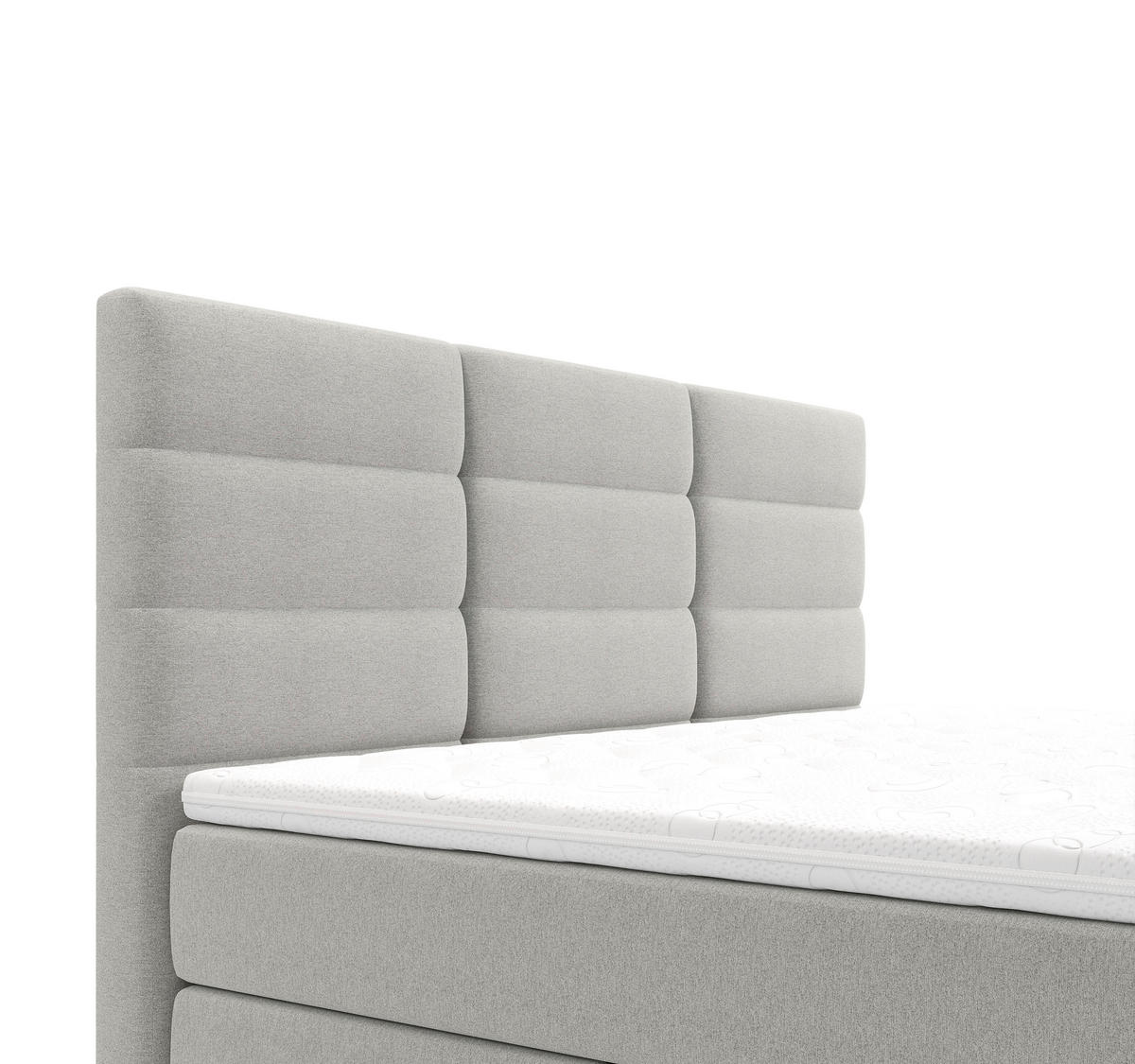 BOXBETT  in Grau  - Chromfarben/Grau, KONVENTIONELL, Textil/Metall (160/200cm) - Carryhome