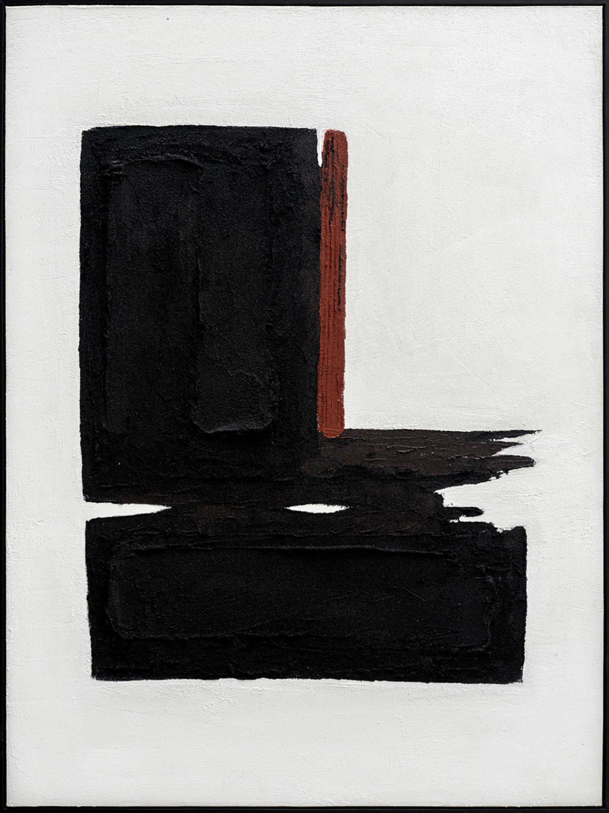 ÖLGEMÄLDE Abstraktes 90/120 cm  - Schwarz/Weiß, Design, Holz/Kunststoff (90/120cm) - Monee