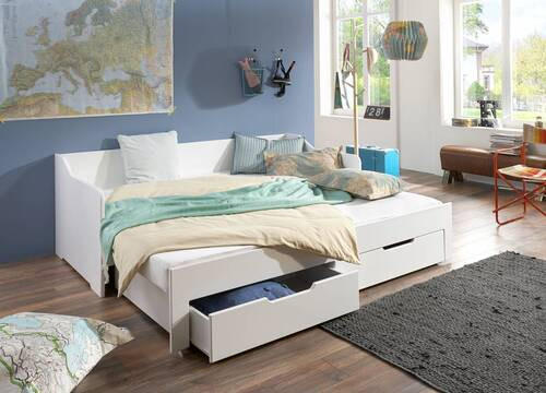 STAURAUMBETT 90/200 cm  in Weiß  - Weiß, MODERN, Holz/Holzwerkstoff (90/200cm) - MID.YOU