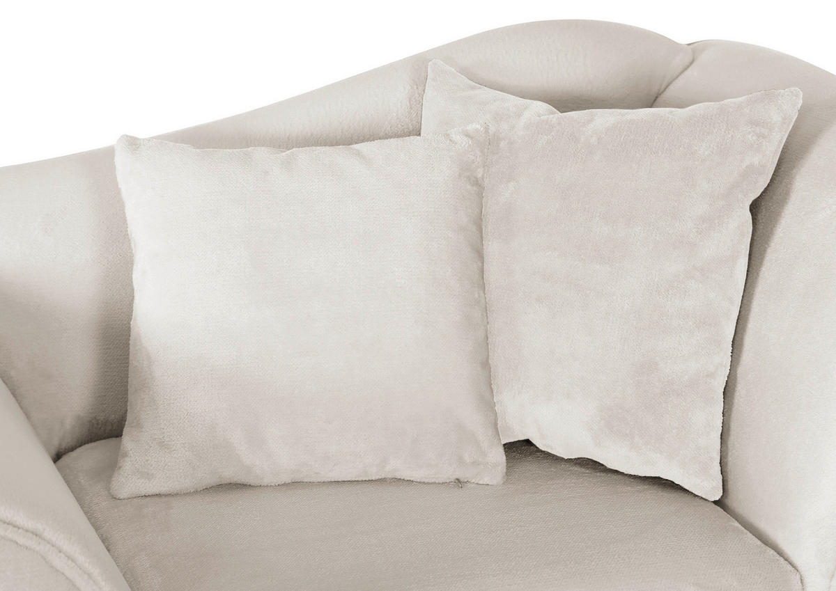 SESSEL Chenille Beige    - Beige/Schwarz, Design, Textil/Metall (138/83/85cm)