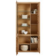 VITRINE in massiv Kernbuche Kernbuche - Kernbuche/Grau, KONVENTIONELL, Glas/Holz (98,4/203,6/37,7cm) - Voleo