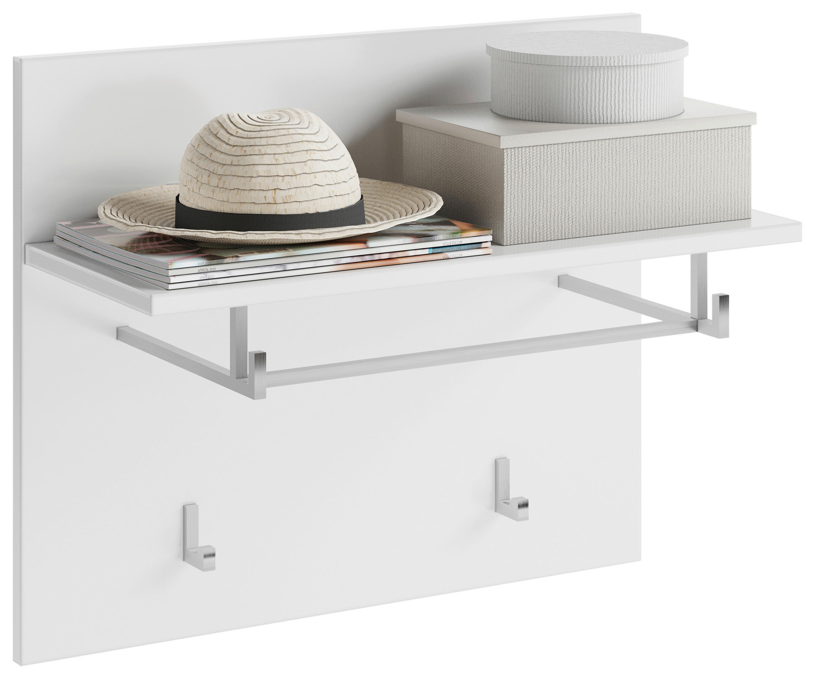 GARDEROBNI PANEL - bela/visoki sijaj, Design, leseni material (60/49/26cm) - Carryhome