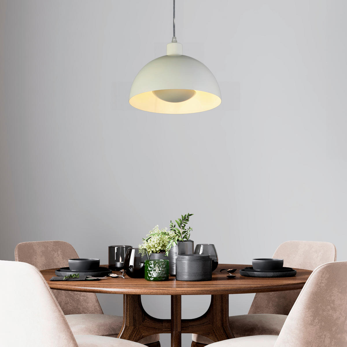 HÄNGELEUCHTE Mars 25/18/150 cm  - Creme, Design, Metall (25/18/150cm)