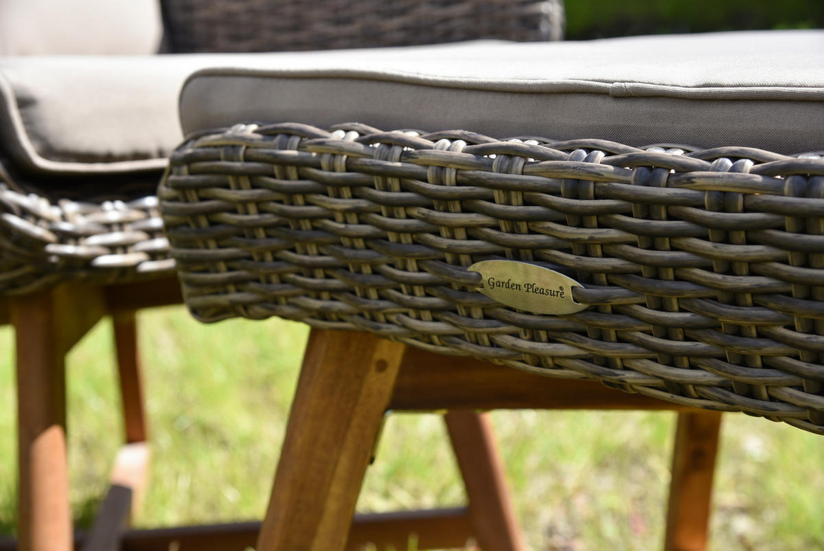 LOUNGESESSEL in Holz, Metall, Kunststoff, Textil Braun, Akaziefarben, Beige  - Beige/Braun, Basics, Holz/Kunststoff (65/95/85cm) - Gardenson