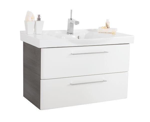 WASCHTISCHUNTERSCHRANK 86/51/42 cm  - Chromfarben/Weiß Hochglanz, KONVENTIONELL, Holzwerkstoff (86/51/42cm) - Xora