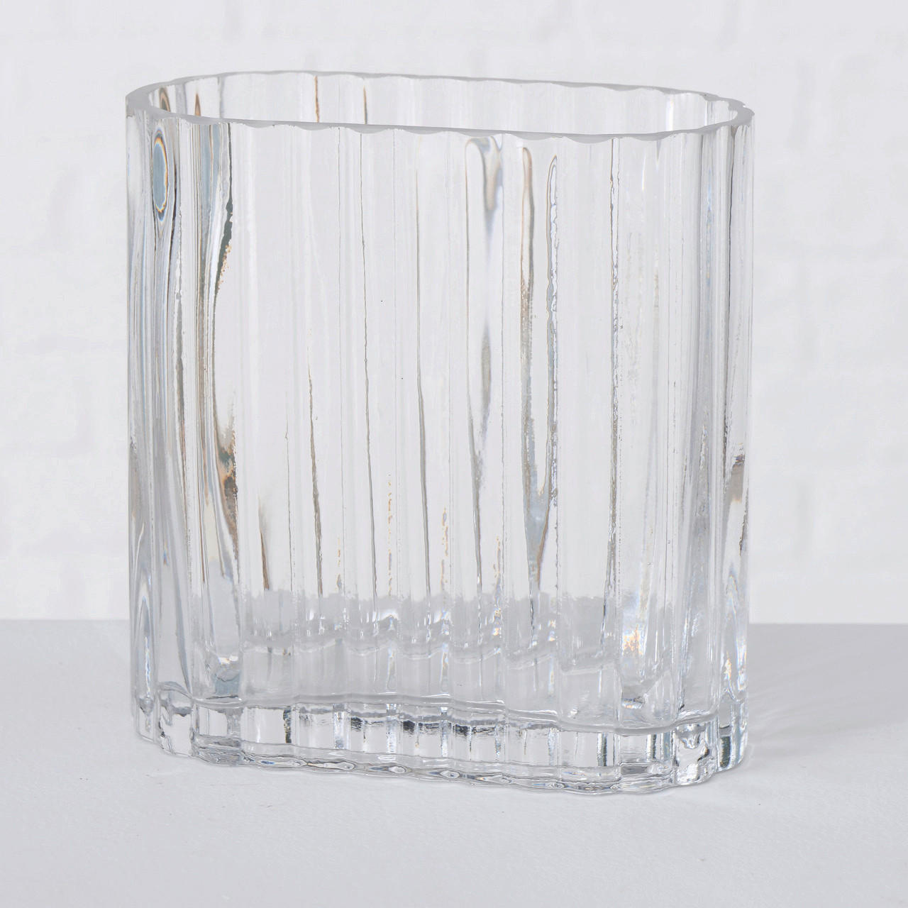 VÁZA 14 cm  - áttetsző, Basics, Üveg (14/7/14cm)