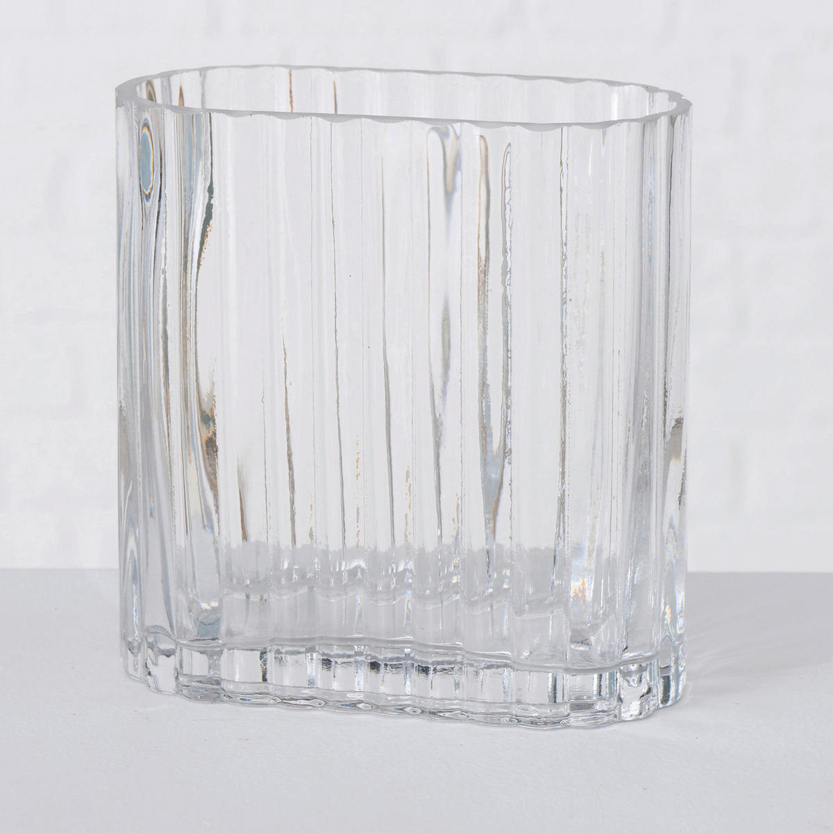 VÁZA 14 cm  - áttetsző, Basics, Üveg (14/7/14cm)