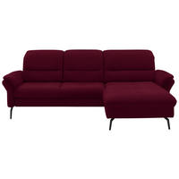 ECKSOFA in Flachgewebe Bordeaux  - Bordeaux/Schwarz, Konventionell, Textil/Metall (260/181cm) - Beldomo Speed