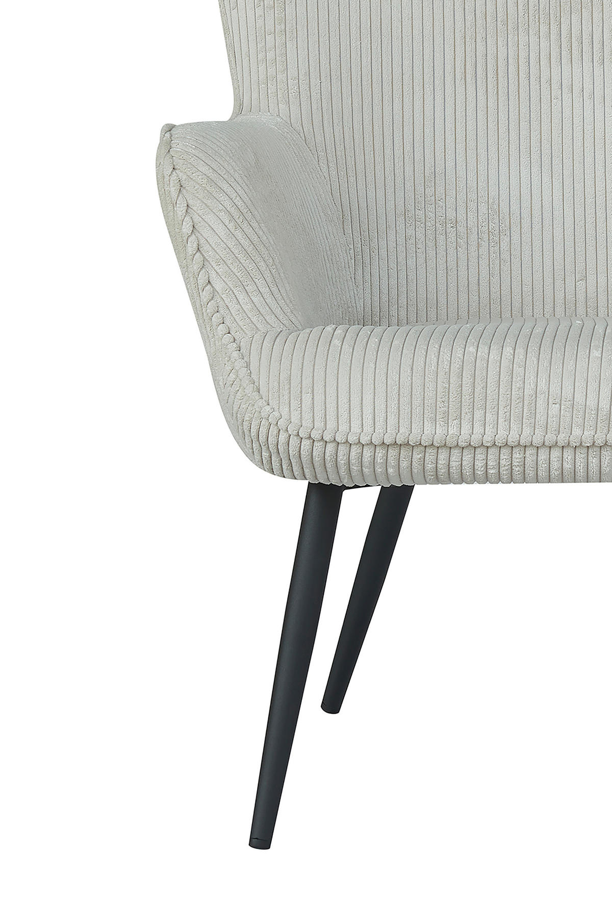 SESSEL in Cord Elfenbein  - Elfenbein/Schwarz, Basics, Textil/Metall (72/97/80cm) - MID.YOU