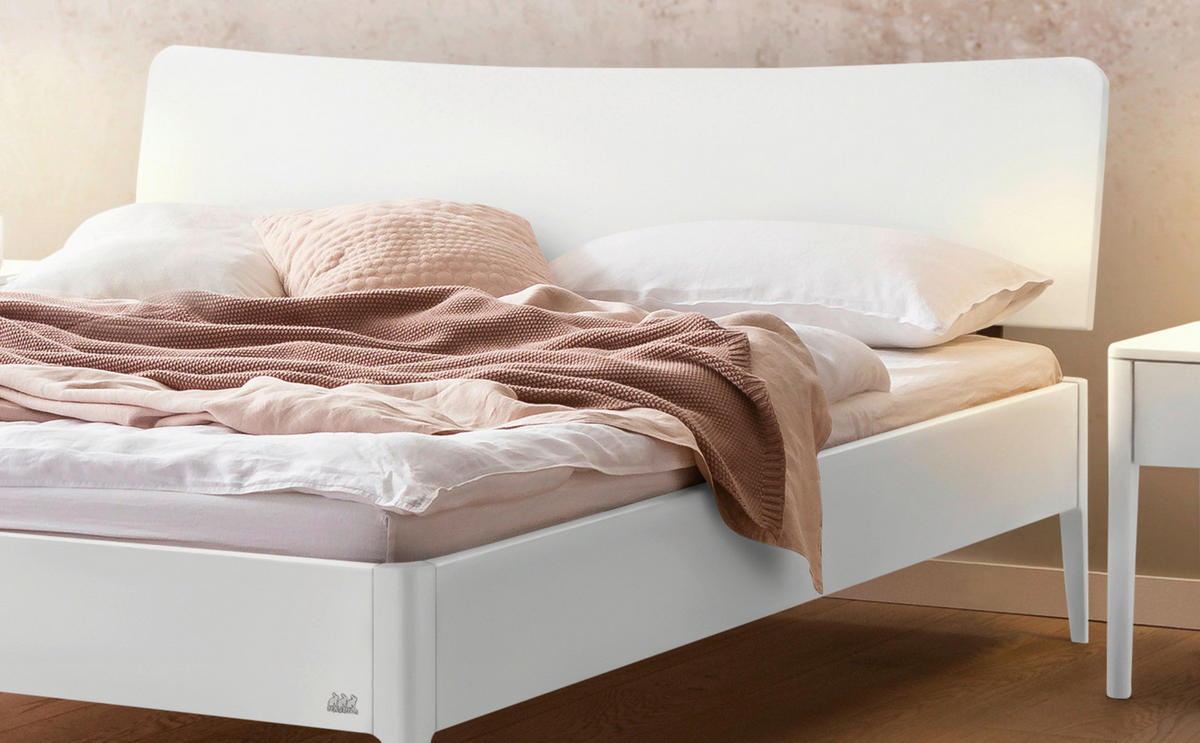 BETT 140/200 cm  in Weiß  - Weiß, KONVENTIONELL, Holz (140/200cm) - Hasena
