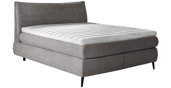 BOXSPRINGBETT 180/200 cm  in Dunkelgrau  - Dunkelgrau/Schwarz, Trend, Holz/Textil (180/200cm) - Esposa