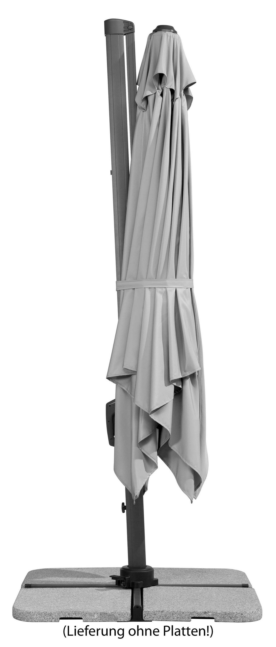 AMPELSCHIRM 300 cm Hellgrau  - Anthrazit/Hellgrau, Basics, Textil/Metall (358/263/300cm) - Schneider