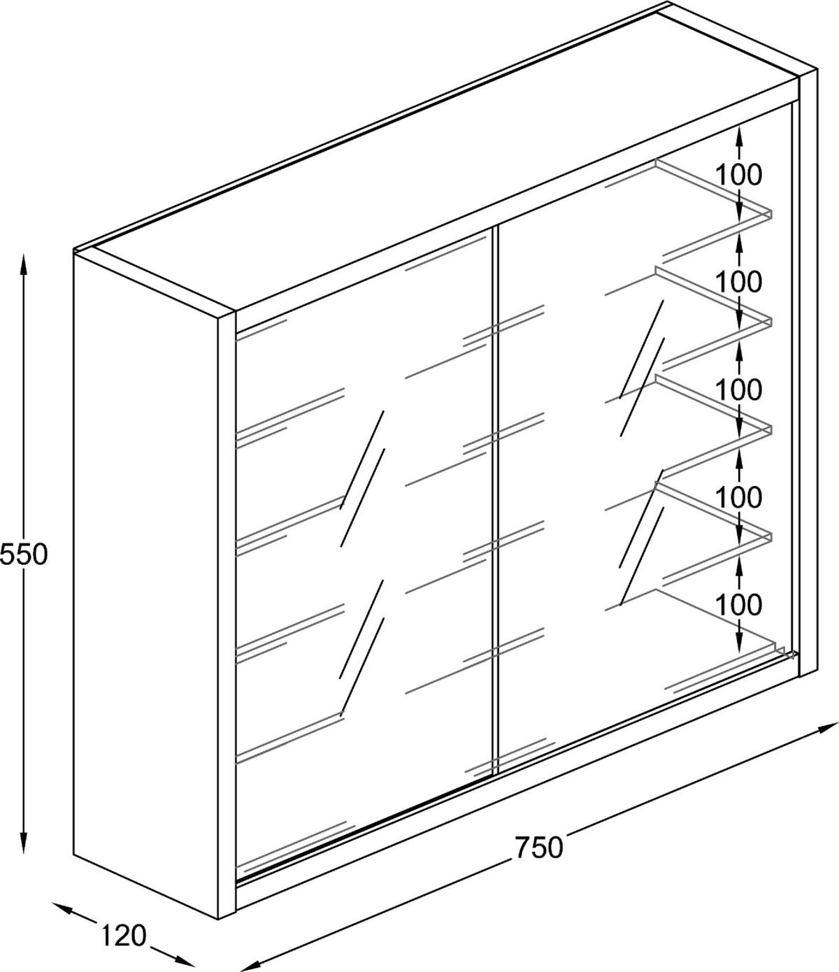 HÄNGEVITRINE in Honigeiche  - Honigeiche, Design, Glas/Holzwerkstoff (75/55/12cm) - MID.YOU