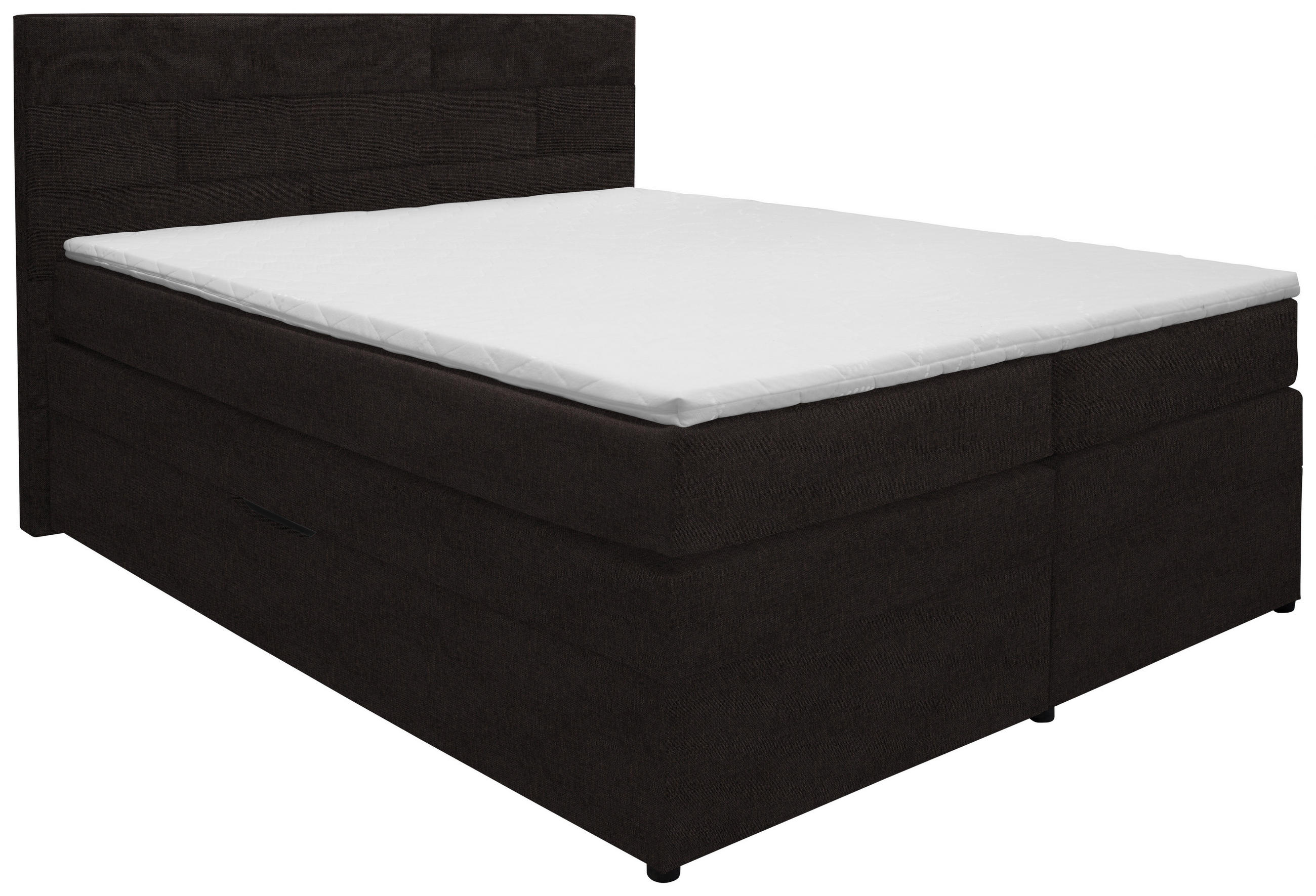 BOXSPRINGBETT 180/200 cm,  in Dunkelbraun, Matratze, Bettkasten, Topper, H2 = mittel  - Wengefarben/Dunkelbraun, Konventionell, Holz/Textil (180/200cm) - Carryhome