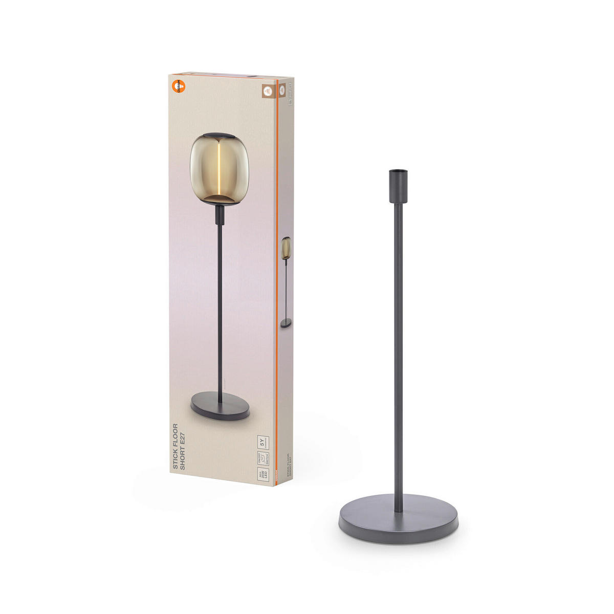 TISCHLEUCHTE 26/78 cm   - Dunkelgrau, Basics, Metall (26/78cm) - Osram