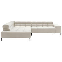 ECKSOFA in Cord Creme  - Creme/Schwarz, Design, Textil/Metall (216/321cm) - Hom`in