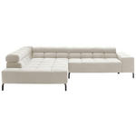 ECKSOFA  in Cord Creme  216/321 cm  - Creme/Schwarz, Design, Textil/Metall (216/321cm) - Hom`in