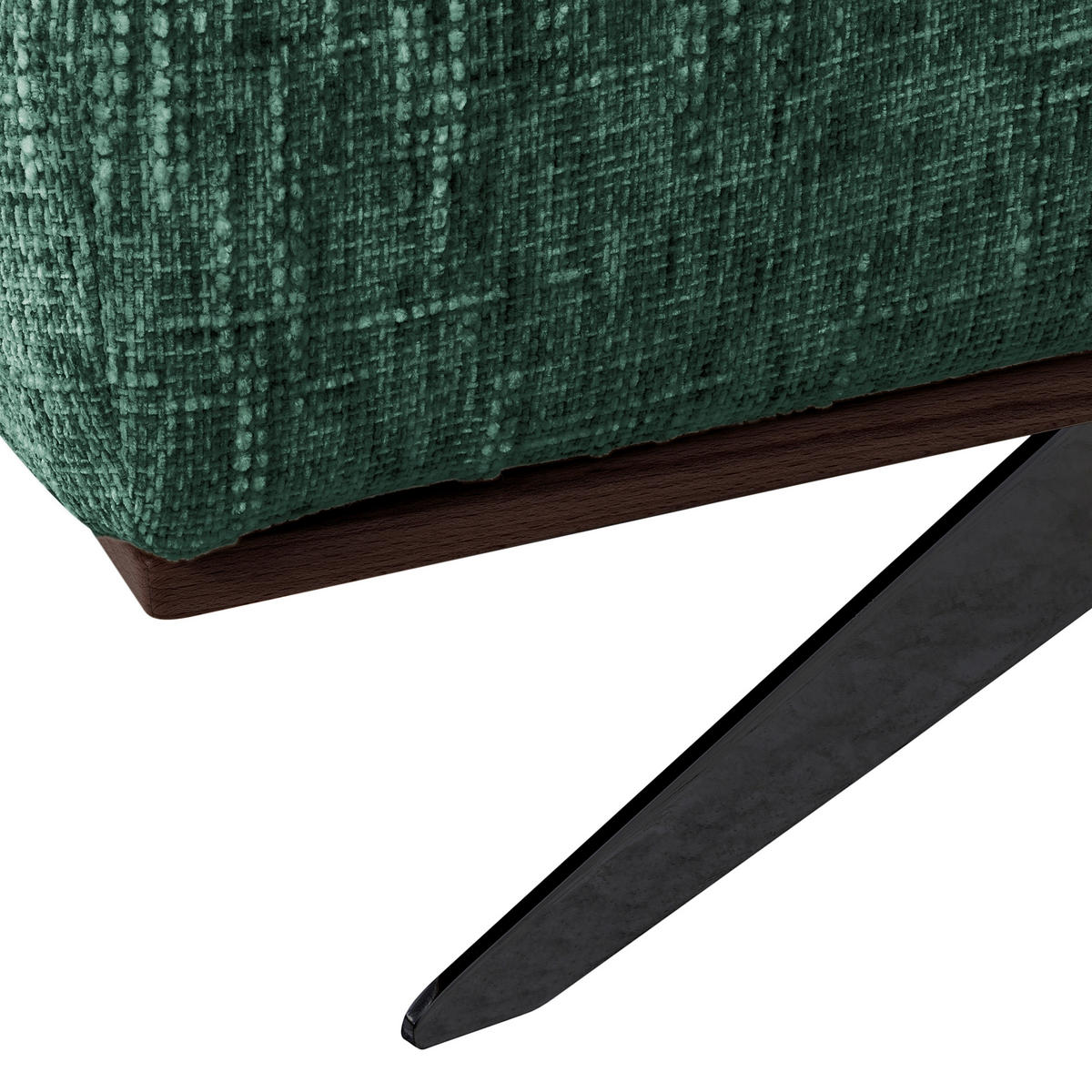 ECKSOFA PORTLAND Grün Struktur Kopfteilverstellung  - Dunkelbraun/Schwarz, Design, Holz/Textil (295/187cm) - Livetastic