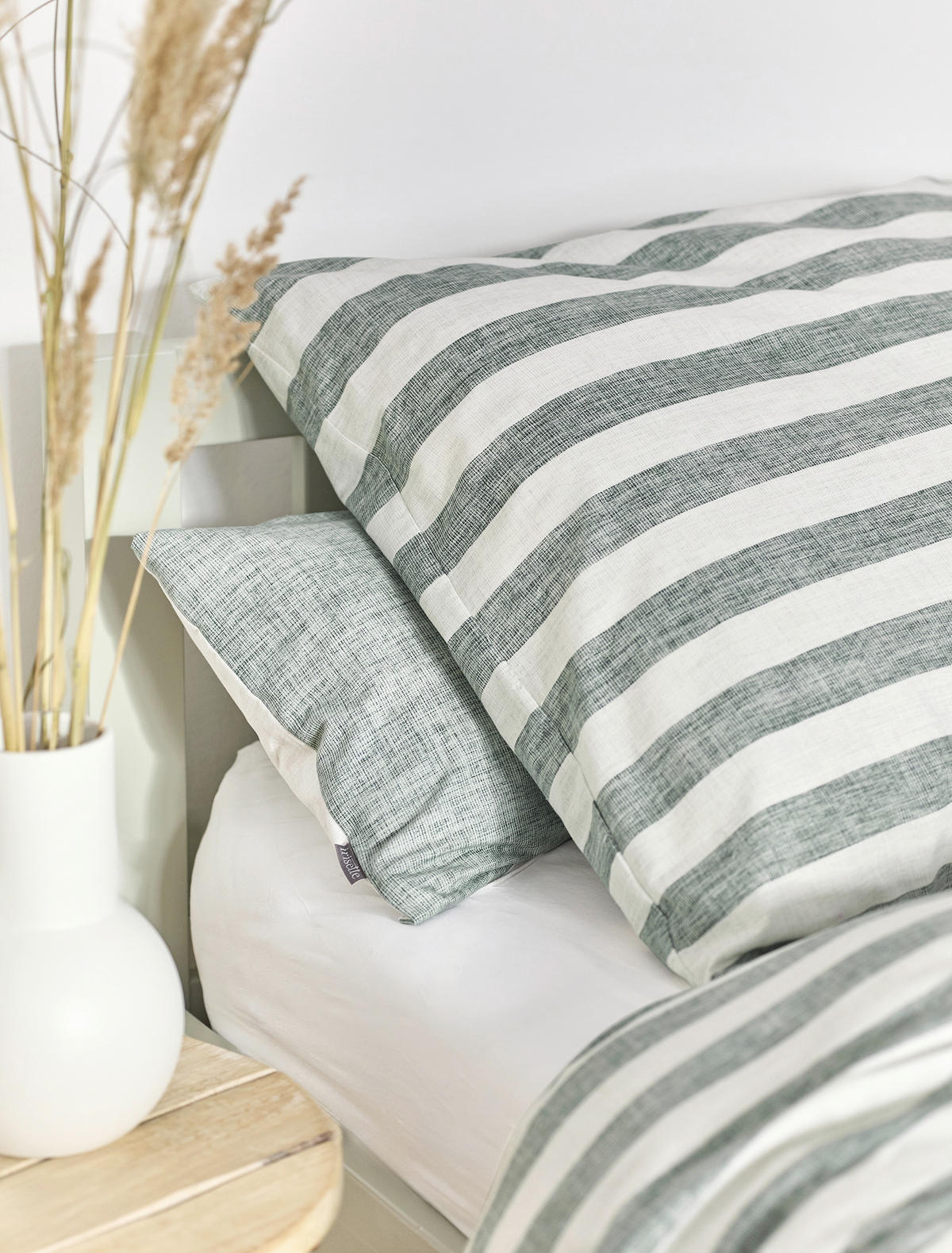 BETTWÄSCHE Makosatin 135/200 cm  - Salbeigrün, KONVENTIONELL, Textil (135/200cm) - Irisette