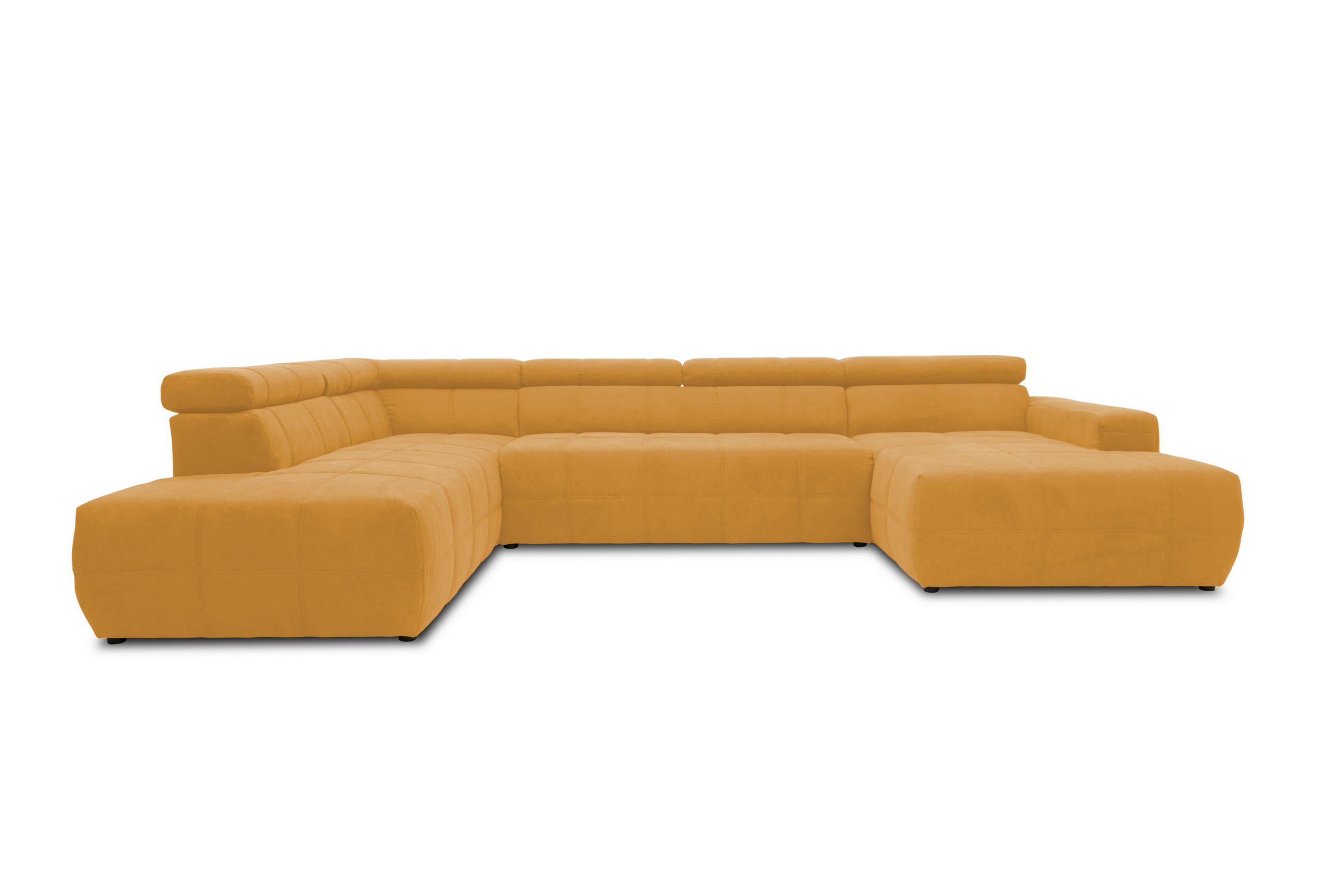 WOHNLANDSCHAFT Orange Mikrofaser - Schwarz/Orange, Design, Kunststoff/Textil (228/359/175cm) - MID.YOU