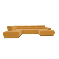 WOHNLANDSCHAFT Orange Mikrofaser  - Schwarz/Orange, Design, Kunststoff/Textil (228/359/175cm) - MID.YOU